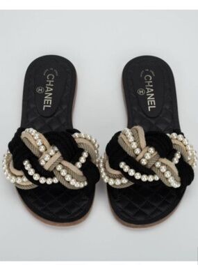 ✨ CHANEL Cuba Cruise Pearl Rope Sandals – Size 37 – Full Set ✨